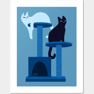 Blue Cat Tree Posters and Art